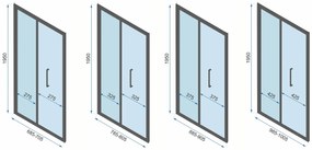 Cabina de dus de perete Rapid Fold Negru 90x100cm, Rea
