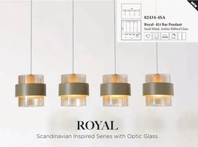 Lustra cu 4 pendule stil scandinav Royal chihlimbar