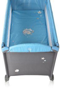 Patut pliant transformabil in tarc copii NOVOKIDS™ Sleepy NEST, 60X120 cm, 2 Niveluri, Masa infasat, Jucarie Carusel cu jucarii din plus, Fermoar