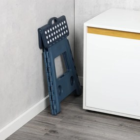 Scaunel pliabil Kesper 70830, 39x22 cm, plastic, albastru/alb