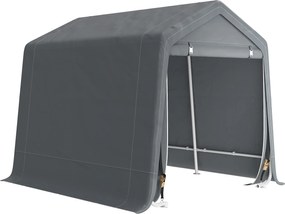 Outsunny Cort Garaj de Exterior din Metal și Țesătură PE, pentru Motociclete și Biciclete, 240x200x202 cm, Gri Închis | Aosom Romania