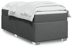 vidaXL Pat box spring cu saltea, gri închis, 90x190 cm, textil