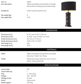 Veioza, Lampa de masa design LUX Rapho, bronz