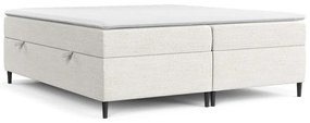 Pat boxspring crem cu spațiu de depozitare 180x200 cm Araya – Maison de Rêve