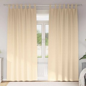 vidaXL Perdele cu perdele 2 pcs Crem 260 x 140 cm Poliester