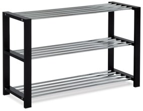 Suport pentru încălțăminte 3 nivele, negru, 3 etaje