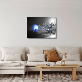 Tablou pe sticlă bilelor albastru închis (70x50 cm)