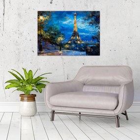 Tablou - Pictură în ulei a Turnului Eiffel (70x50 cm)