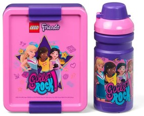 Set sticlă pentru apă și cutie pentru gustări LEGO® Friends Girls Rock