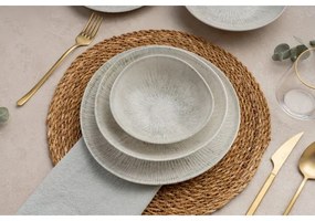 Set de veselă 24 piese, gri, din porțelan