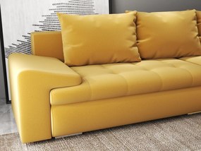 Colțar extensibil dumonde cu ladă de depozitare si sezut confortabil din spuma high-density, Leonardo Royal Mustar 260x185 cm II