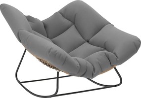 Outsunny Scaun balansoar fotoliu balansoar cu pernă rezistent la intemperii scaun de grădină până la 120 kg pentru living, grădină, gazon Gri | Aosom Romania