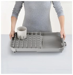 Scurgător de vase gri ajustabil din plastic 34x37 cm Duo – Joseph Joseph