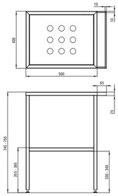 Consola sustinere lavoar cu suport pentru prosop, culoare negru 40 cm, Deante 400x565x750 mm