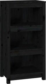 vidaXL Bibliotecă, negru, 50x35x97 cm, lemn masiv de pin