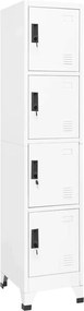 vidaXL Fișet, alb, 38x45x180 cm, oțel
