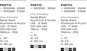 Lustra liniara cu 3 spoturi LED 3000K POETIC negru