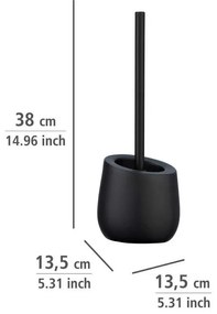 Perie de WC negru-mat din ceramică Badi – Wenko