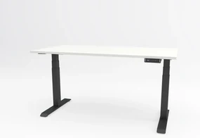 Birou reglabil pe inaltime TerrA8 PRO BLACK- 2 motoare, profil patrat, culoare Negru (Dimensiune blat: 120x60 cm, Culoare blat: Alb 25mm)