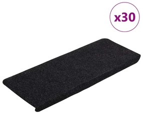 vidaXL Covorașe scară autoadezive 30 buc Negru 65x24,5x3,5 cm