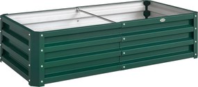 Outsunny Pat de Gradina Galvanizat Inaltat pentru Cultivare Legume Flori Plante Aromatice Cutie de Plantare Metalica Verde 120x90x30cm | Aosom Romania