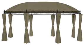 vidaXL Pavilion cu perdele, gri taupe, 520x349x255 cm, 180 g/m²