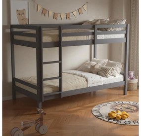 Pat etajat pentru copii 90 cm Invocato (gri) (cu somieră). 1116362