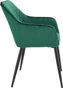 Scaun tapițat din catifea verde, APIS, cu picioare metalice – design modern, confortabil, brand Jumi