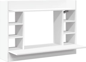 vidaXL Birou montat pe perete, alb, 105x48x75 cm, lemn prelucrat