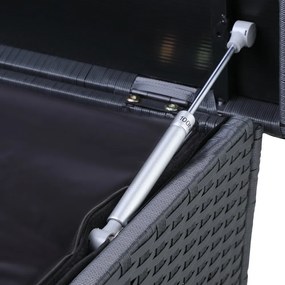 Deuba Cutie de depozitare din ratan cu roti 150 cm - neagra