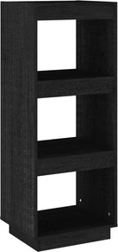 vidaXL Bibliotecă/Separator cameră negru 40x35x103 cm lemn masiv pin
