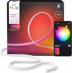 Philips Hue OMNIGLOW - bandă LED RGBW reglabilă, 5 m, 60 W, 230 V, 2200–6500 K