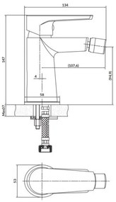 Baterie de bideu Cersanit S951-351 MODUO crom lucios