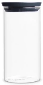 Borcan din sticla Brabantia Stackable 646874, 1.1 L, Inchidere ermetica, Transparent/Gri inchis