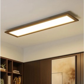 Brilagi - Corp de iluminat LED dimabil SLIMFRAME WOOD LED/58W/230V 124x34 cm + telecomandă