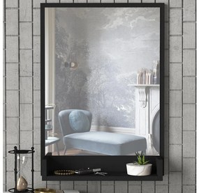 Oglindă de perete cu raft COSTA 75x45 cm neagră