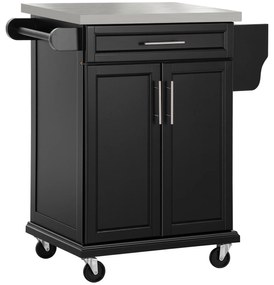 HOMCOM carrello cucina Nero 83.5 × 45.7 × 90.5cm