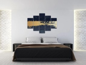 Tablou - Albastru și aur abstracție N⁰2 (150x105 cm)