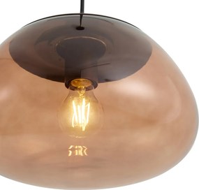 Lampă suspendată retro maro cu sticlă maro - Giselle