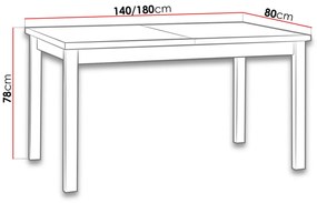 Masă sufragerie extensibilă Deasal 80 x 140 180 II (Stejar artisan + Alb) (pentru 4-8 persoane). 1105368