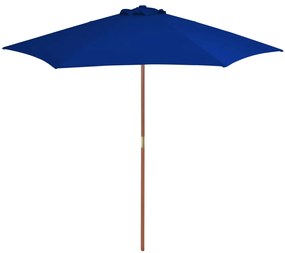 Umbrela de soare exterior cu stalp din lemn, albastru, 270 cm Albastru