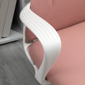 Vinsetto Scaun de birou ergonomic și căptușit, cu înălțime ajustabilă și balans, 62x56x110-119,5 cm, roz | Aosom Romania