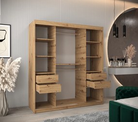 Dulap de haine 180 cm Rosaria (Stejar artisan). 1126300