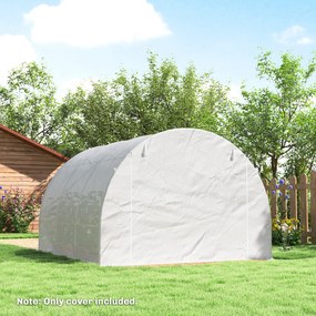 Outsunny Folie pentru seră 3 x 3 m, impermeabilă, folie din polietilenă cu ușă rulabilă, 6 ferestre, protecție UV Alb | Aosom Romania
