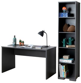 Set LONDON în antracit format dintr-un birou și o bibliotecă.