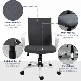 Vinsetto Scaun de Birou Ergonomic și Pivotant pentru Birou, Gri Închis | Aosom Romania