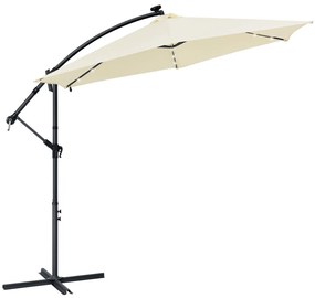 Jusky Umbrela de soare LED Brazilia Ø 3.0m - crem
