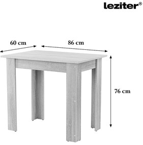 Set de masă Amina 4+1 gri-stejar York