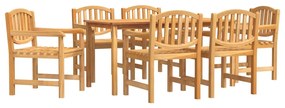 3157932 vidaXL Set mobilier de grădină, 7 piese, lemn masiv de tec