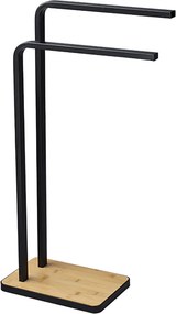Stander prosoape LABAV, negru/stejar, lemn/metal, 20x42x77 cm